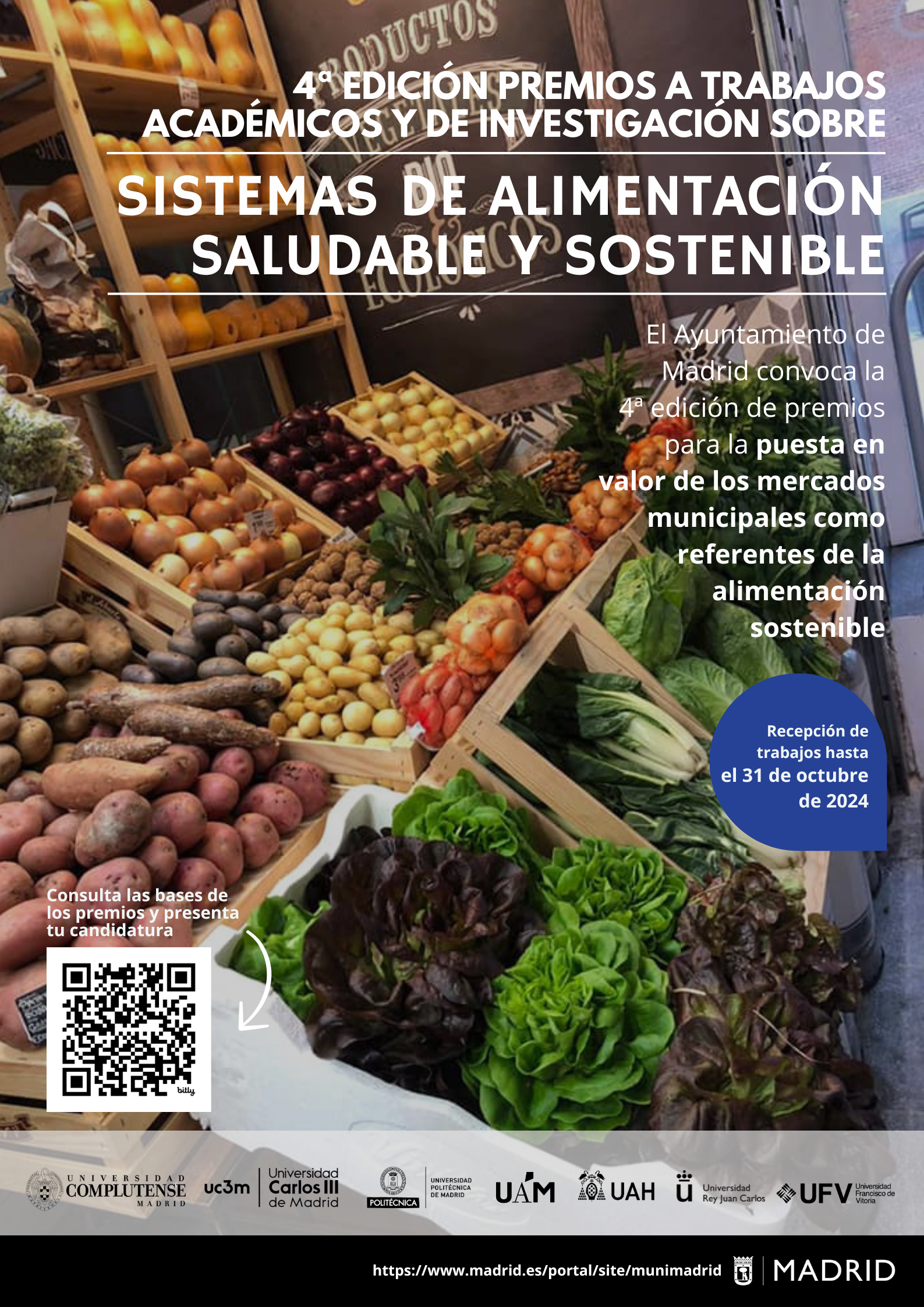 Premios a trabajos académicos y de investigación sobre sistemas de alimentación saludable y sostenible de la ciudad de Madrid 2024